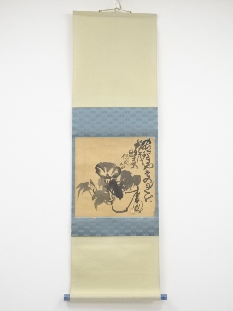 JAPANESE HANGING SCROLL / HAND PAINTED / MORNING GLORY / ARTISTS WORK